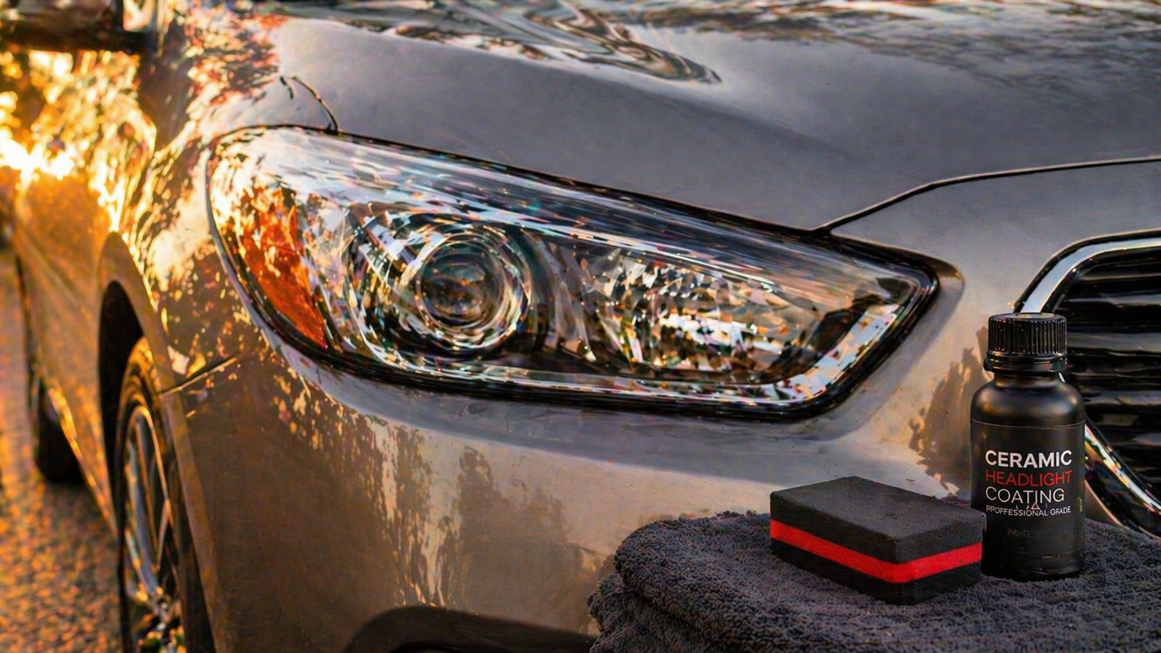 New car ceramic UV headlight coating applied by OptiGlow — 5-Year warranty headlight protection in Greensboro and North Carolina